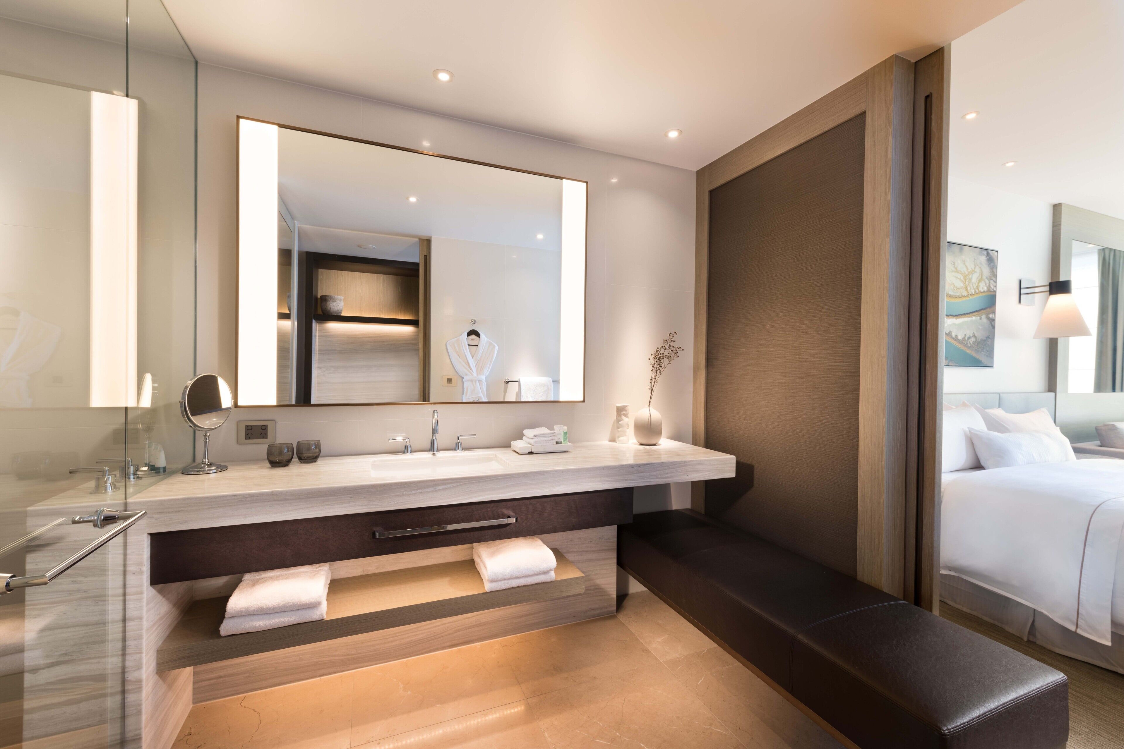 shower, free toiletries, hair dryer, bathrobes