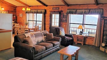 Smart TV, fireplace, DVD player