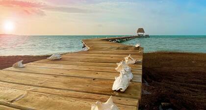 Rustique maison des CaraĂŻbes avec 115 pieds de la plage des CaraĂŻbes Pristine avec 250 'Dock