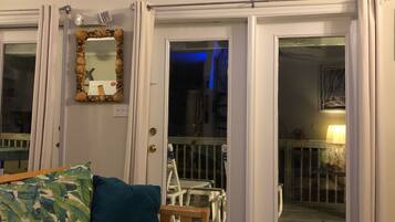 Flat-screen TV, Netflix, DVD player, books