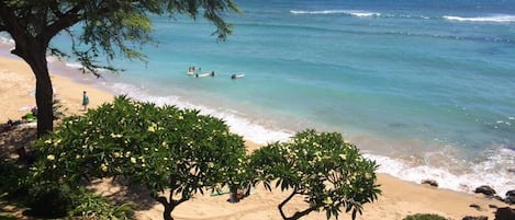 Sur la plage, chaise longue, serviettes de plage