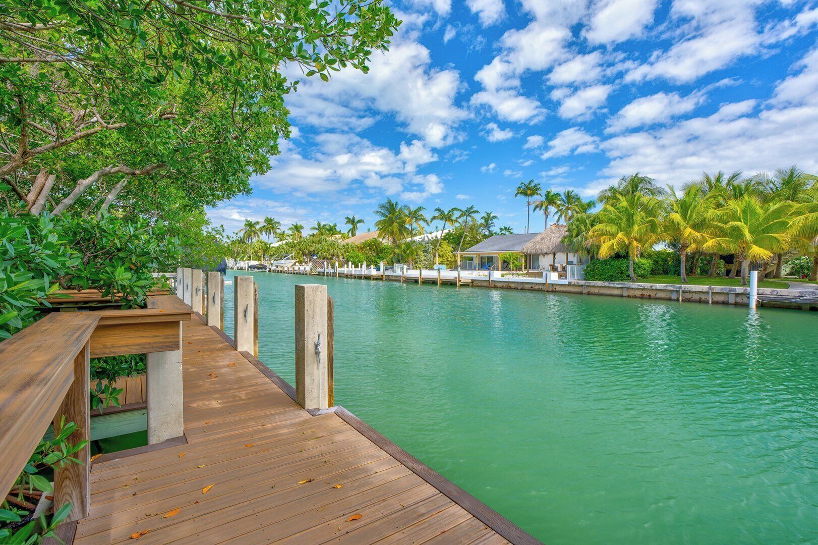 Dock at M12 Florida Keys waterfront rental.