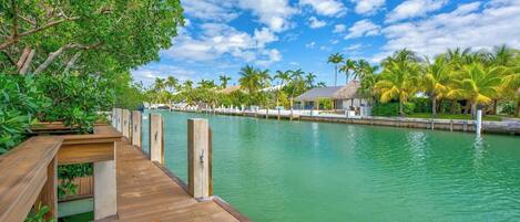 Dock at M12 Florida Keys waterfront rental.