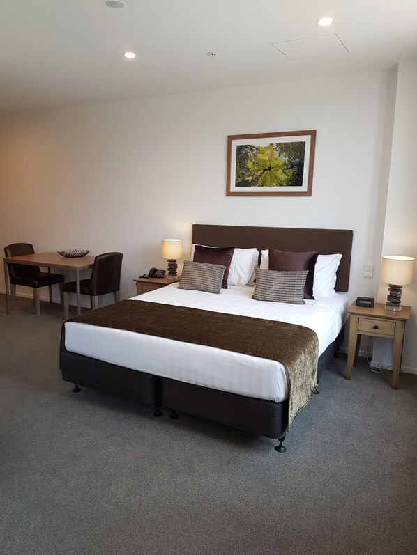 Hypo-allergenic bedding, blackout drapes, soundproofing