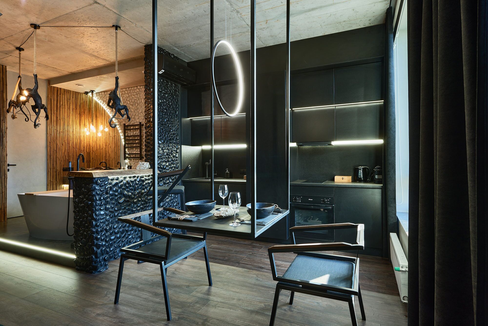 Refrigerador, microondas, horno, placa de cocina