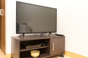 Flat-screen TV, DVD player