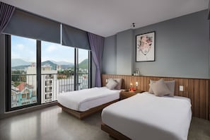 Chambre double ou avec lits jumeaux | Vue du balcon
