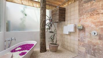 Free toiletries, hair dryer, bathrobes, slippers