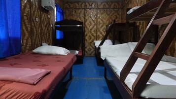 Desk, iron/ironing board, bed sheets