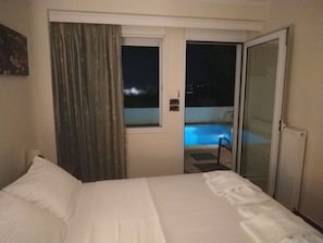 Panoramic-Villa, 2 Schlafzimmer, eigener Pool, Meerblick | 2 Schlafzimmer, BettwÀsche aus Àgyptischer Baumwolle