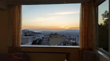 Panoramic Villa, 2 Bedrooms, Private Pool, Sea View | Living area | Flat-screen TV, fireplace