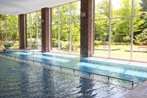 Alberca techada y una alberca natural