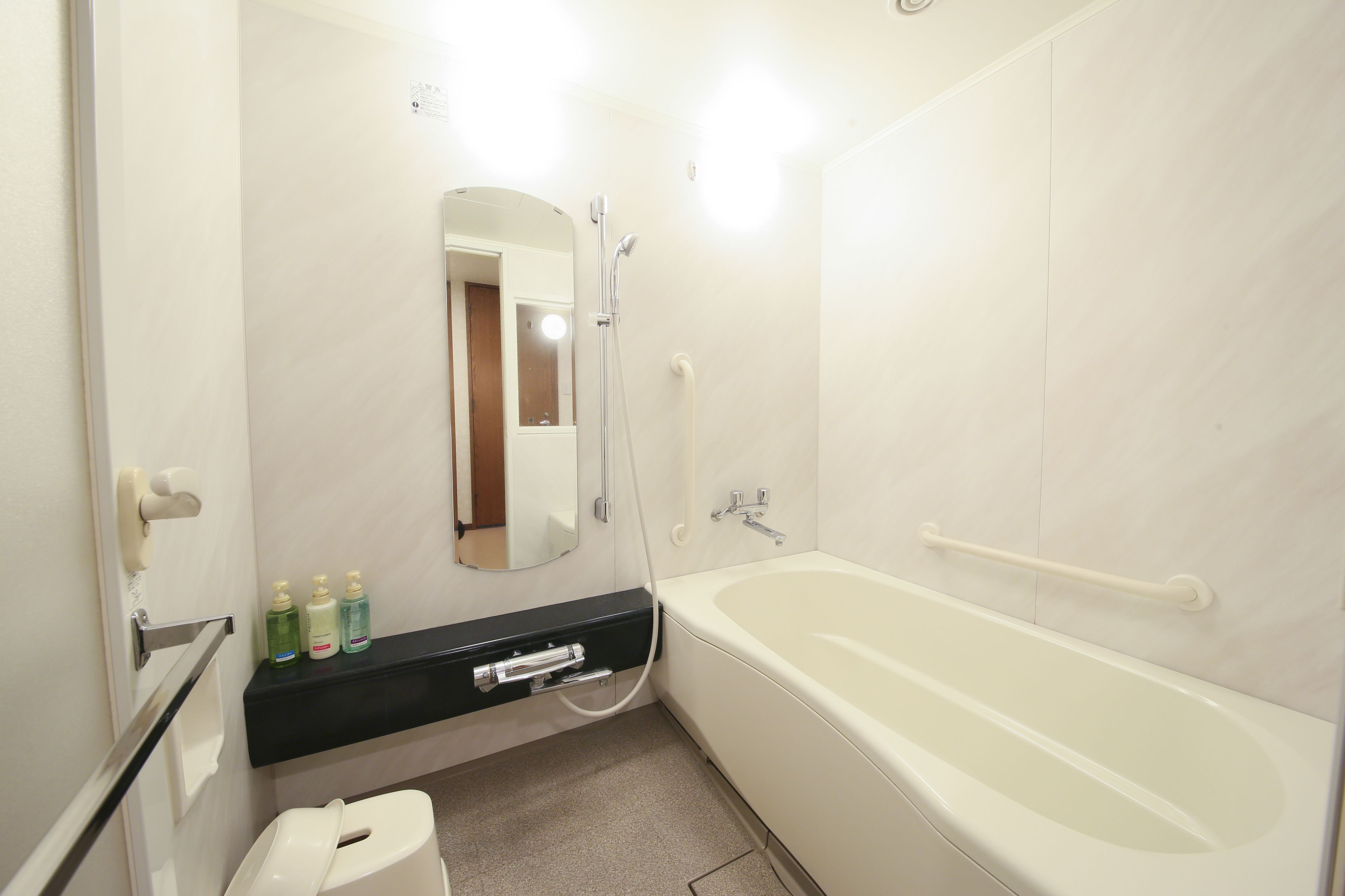 shower, free toiletries, hair dryer, slippers