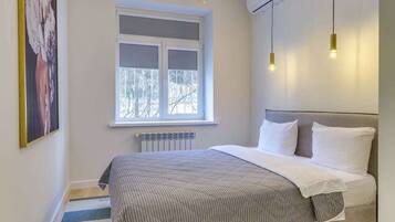 Grand appartement, 1 queensize bed met slaapbank, uitzicht op park, op benedenverdieping | Luxe beddengoed, individueel gedecoreerd, individueel gemeubileerd