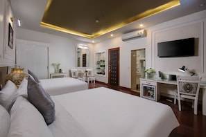 Family Suite, 2 Queen Beds, Balcony, City View | Premium bedding, down comforters, minibar, in-room safe