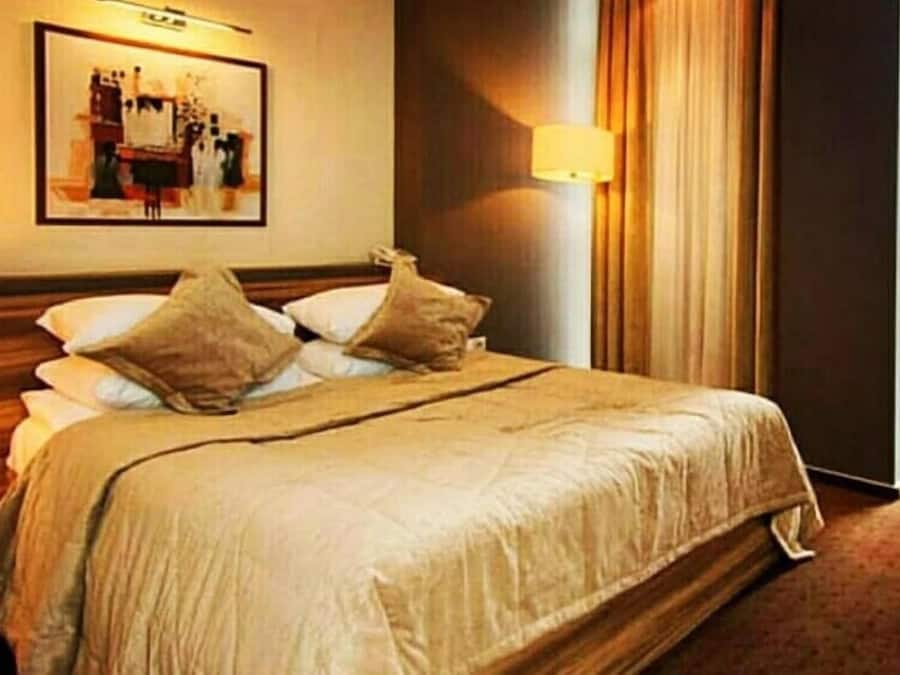 Premium bedding, desk, soundproofing, iron/ironing board