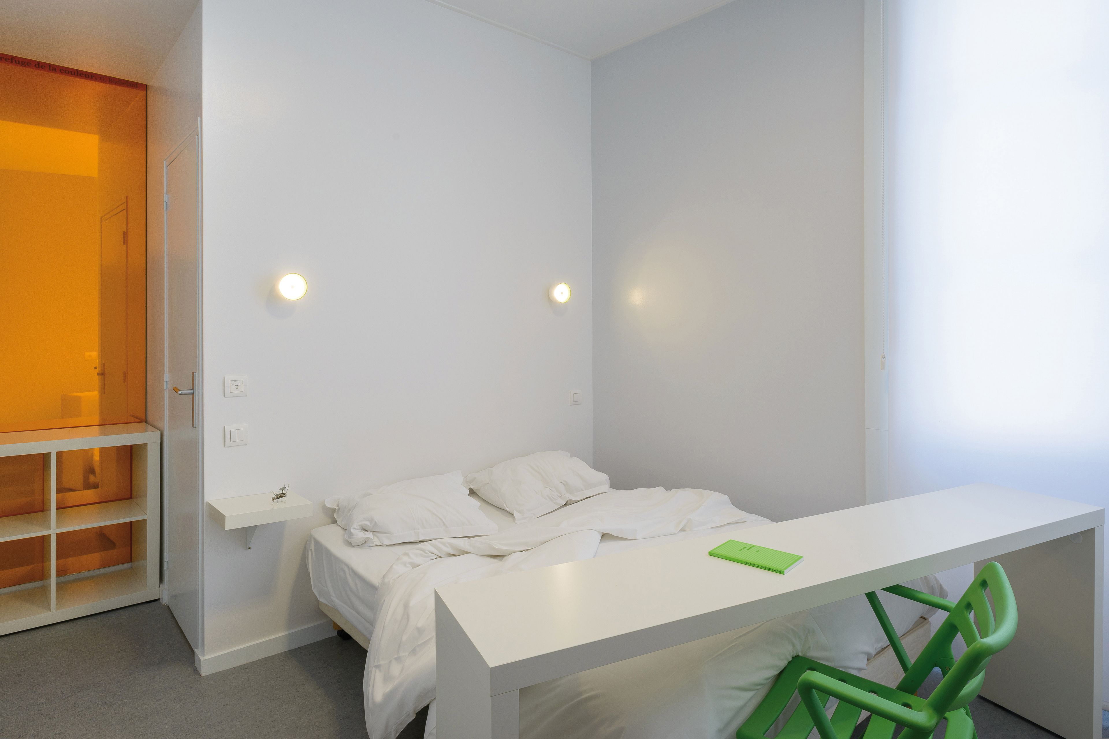 classic double room (1 double bed, sink and shower) shared bathroom | premium bedding, individually decorated, individually furnished, desk