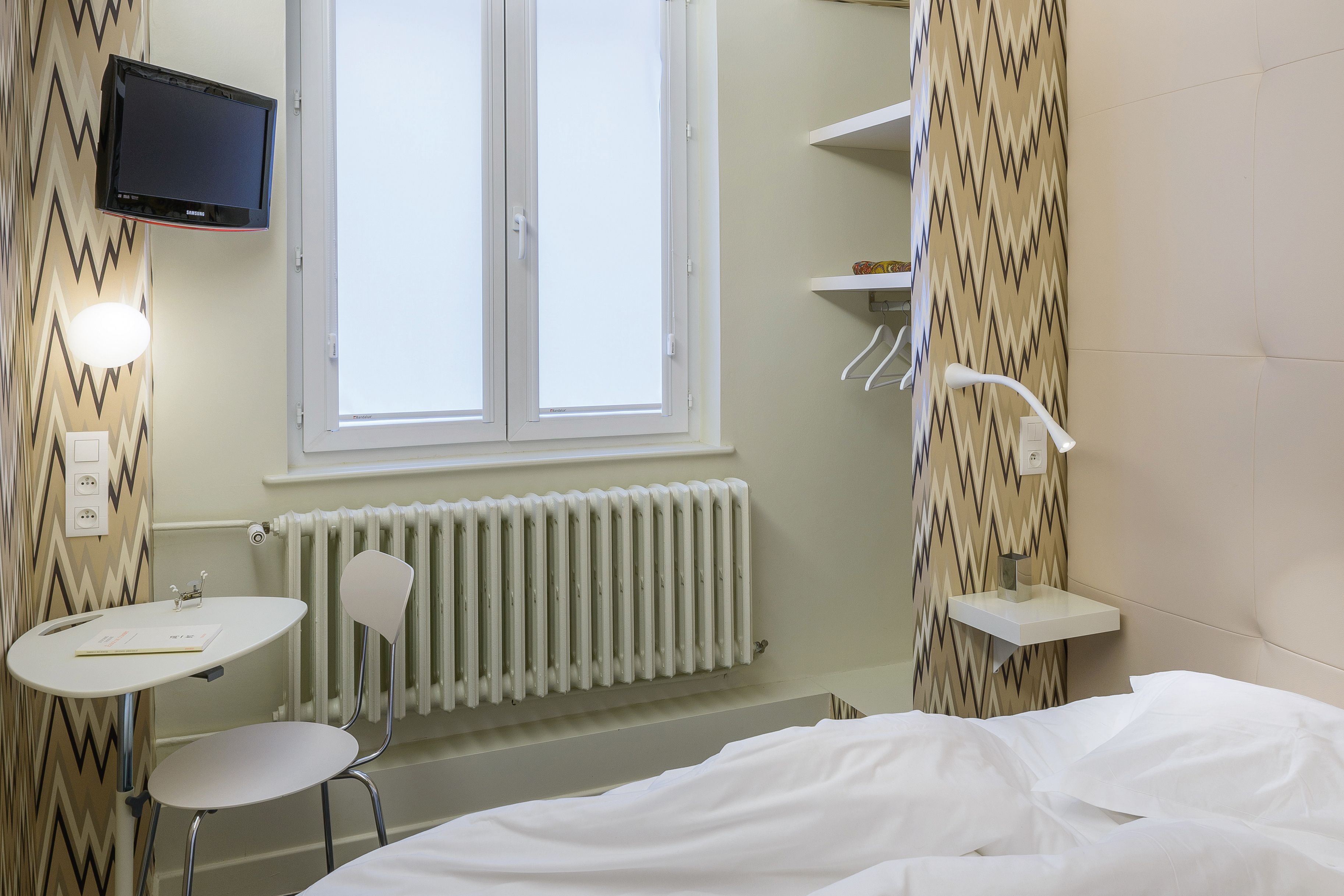 classic double room (1 double bed, sink and shower) shared bathroom | premium bedding, individually decorated, individually furnished, desk