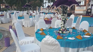 Outdoor banquet area