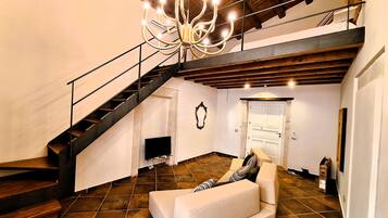 Duplex, 3 Bedrooms, Partial Sea View | Living area | Flat-screen TV, DVD player, pay movies