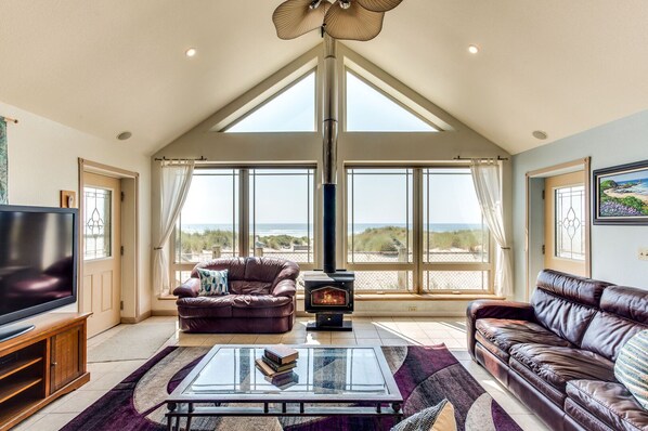 TV, fireplace, DVD player, foosball