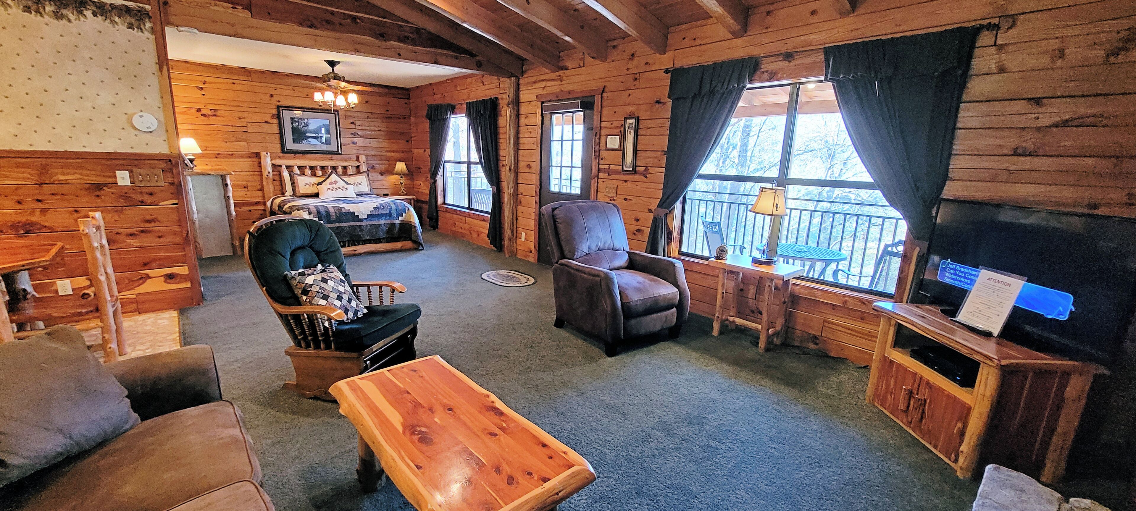 Smart TV, fireplace, DVD player