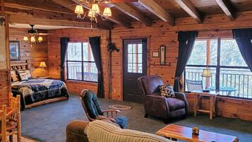 Smart TV, fireplace, DVD player