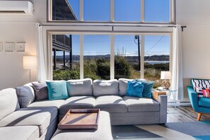TV, fireplace, DVD player, table football - Ocean Front House Sits Right on a Sandy Beach! (Waldport)