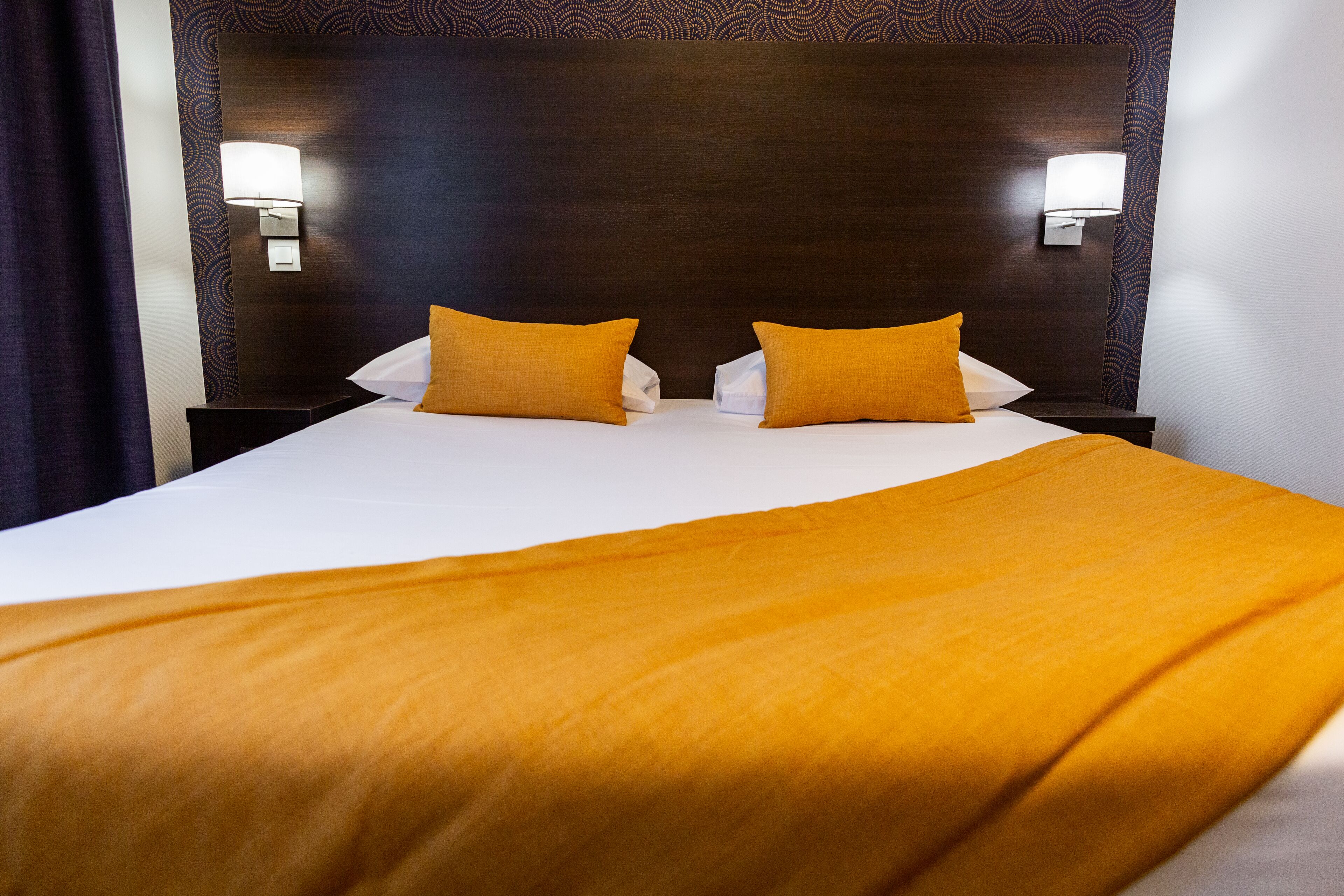 comfort double room | premium bedding, desk, blackout curtains, iron/ironing board