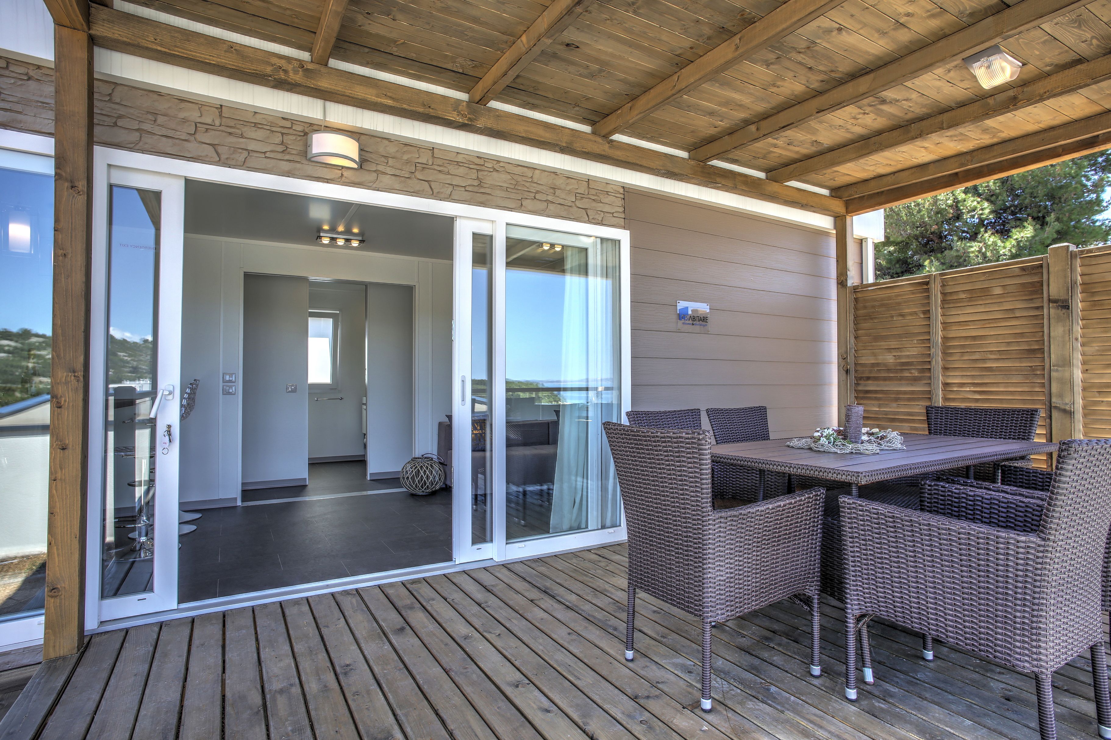 Deluxe Mobile Home, 2 Bedrooms, Terrace, Garden View | Terrace/patio