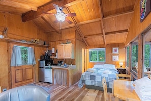 Deluxe Cabin, 1 Bedroom, Mountain View, Mountainside | Private kitchen | Full-size fridge, microwave, oven, stovetop