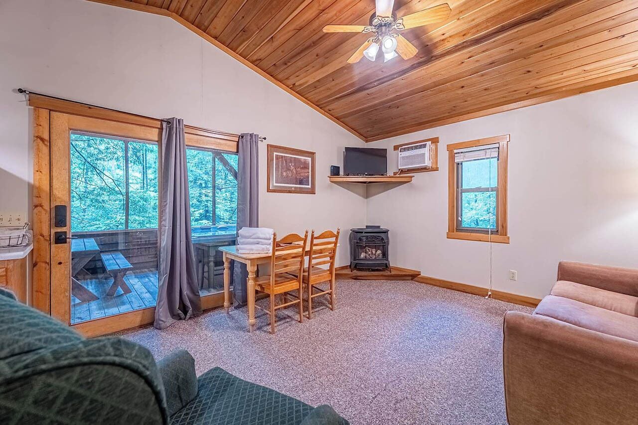 2 Bedroom 1 Bath Cabin, Full Kitchen, Outdoor Grill, Hot Tub | Área de sala de estar