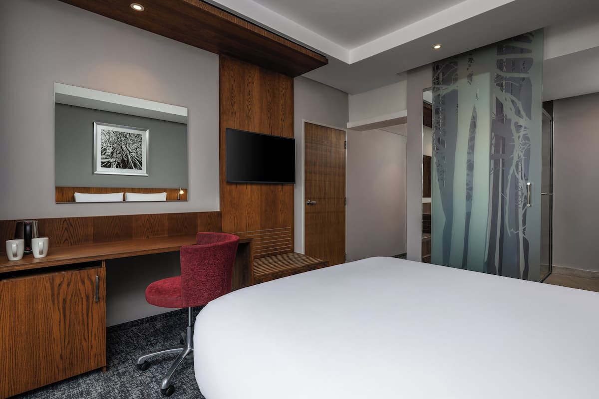 In-room safe, desk, laptop workspace, blackout curtains