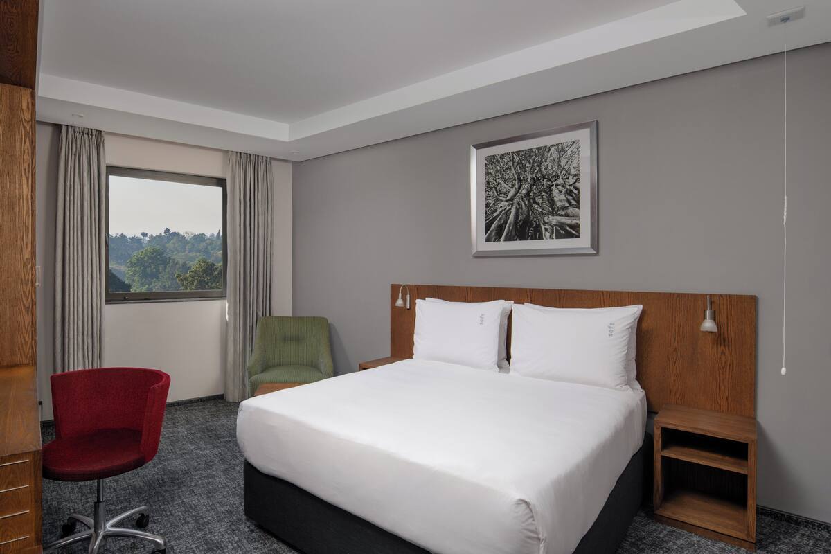 In-room safe, desk, laptop workspace, blackout drapes
