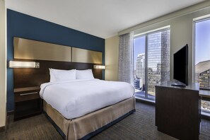 In-room safe, desk, laptop workspace, blackout curtains