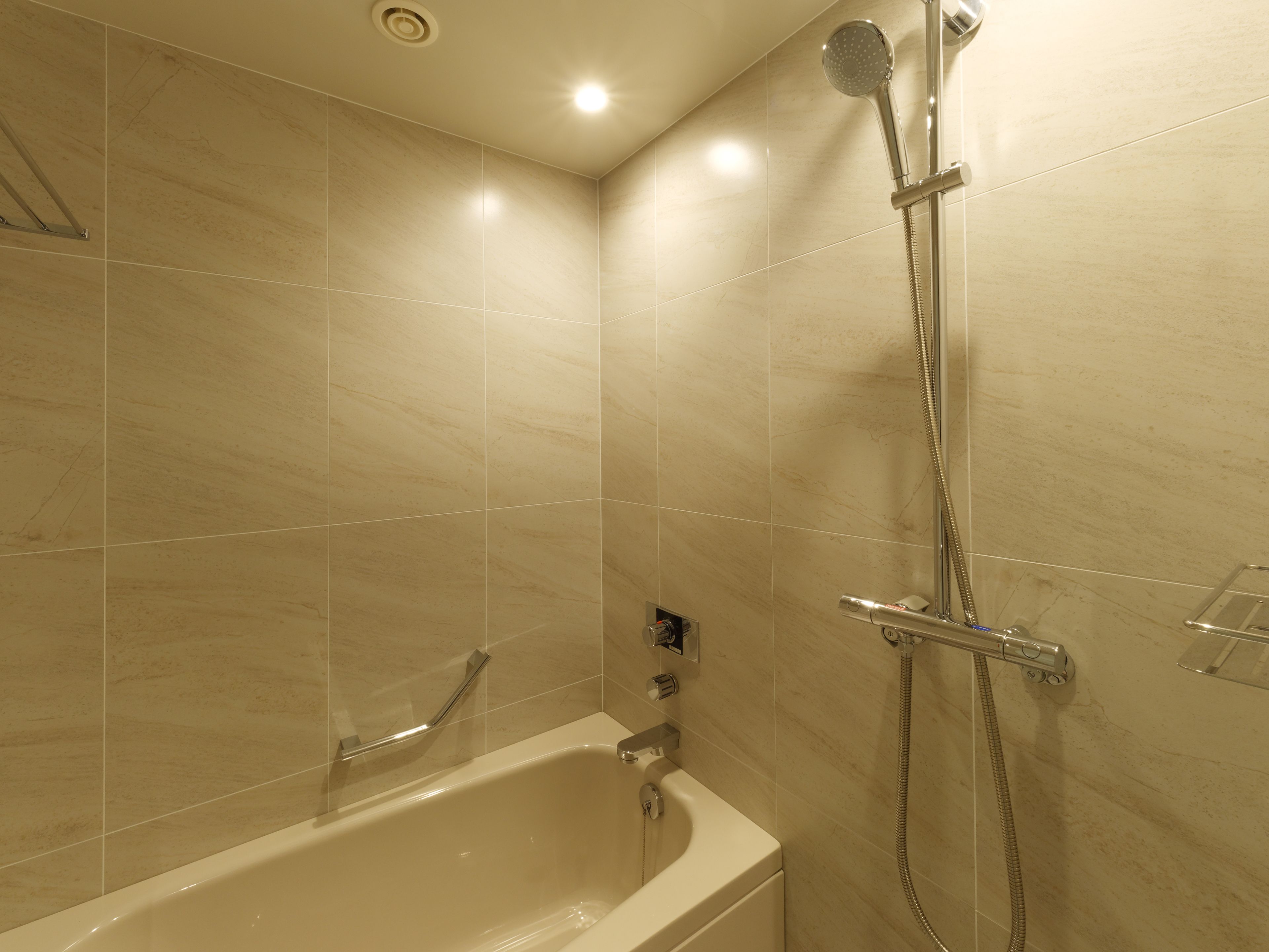 shower, free toiletries, hair dryer, slippers