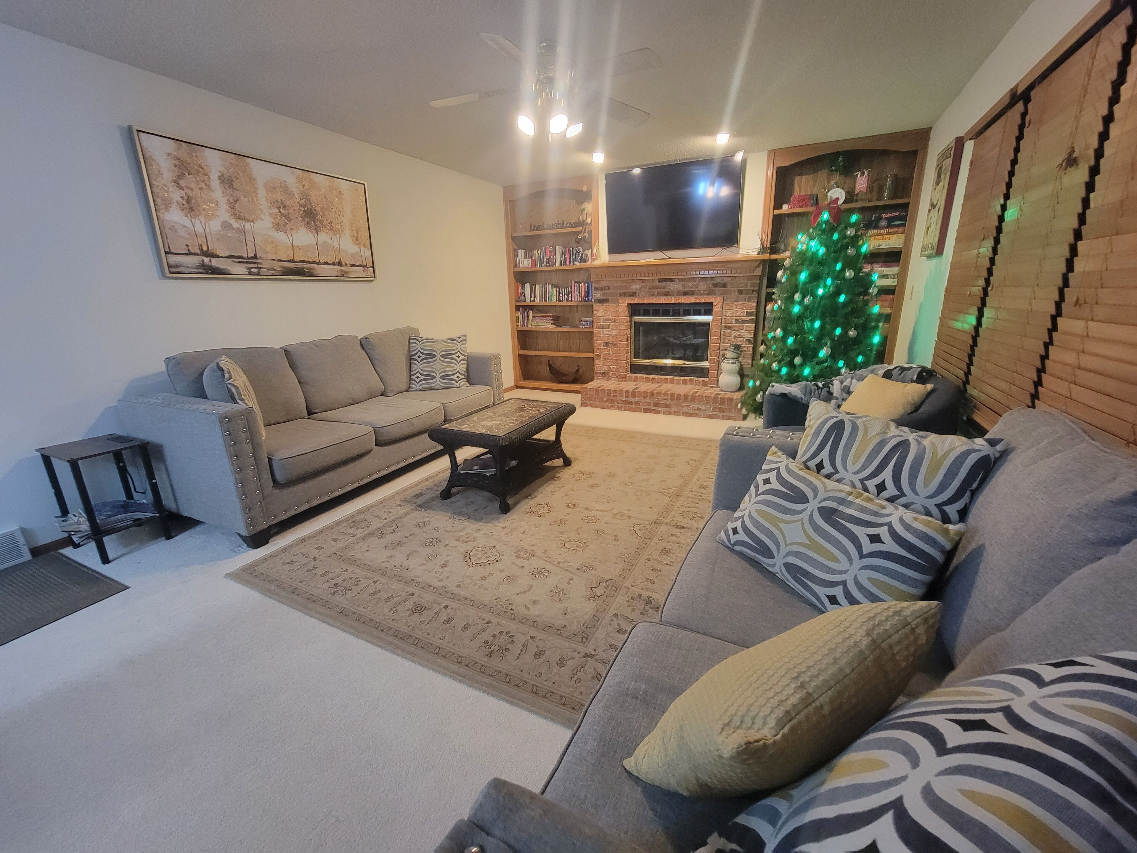 Smart TV, fireplace, video games, table football