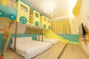 Blackout curtains, soundproofing, rollaway beds, free WiFi