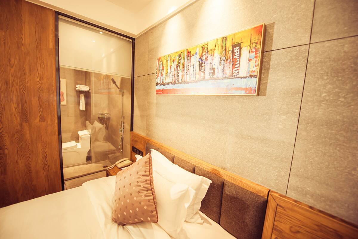 Desk, blackout curtains, iron/ironing board, free WiFi