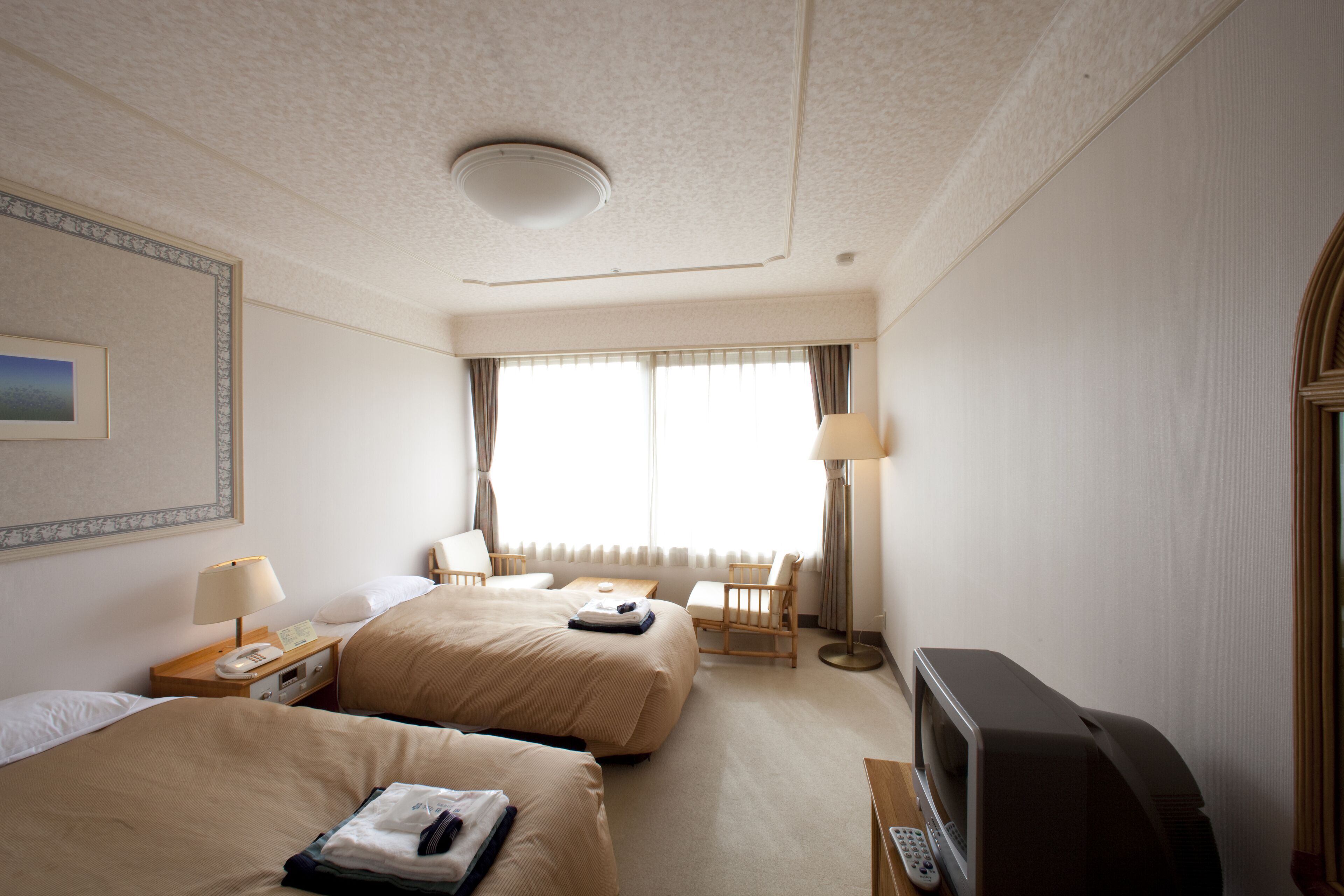 standard twin room, smoking, garden view | desk, free wifi