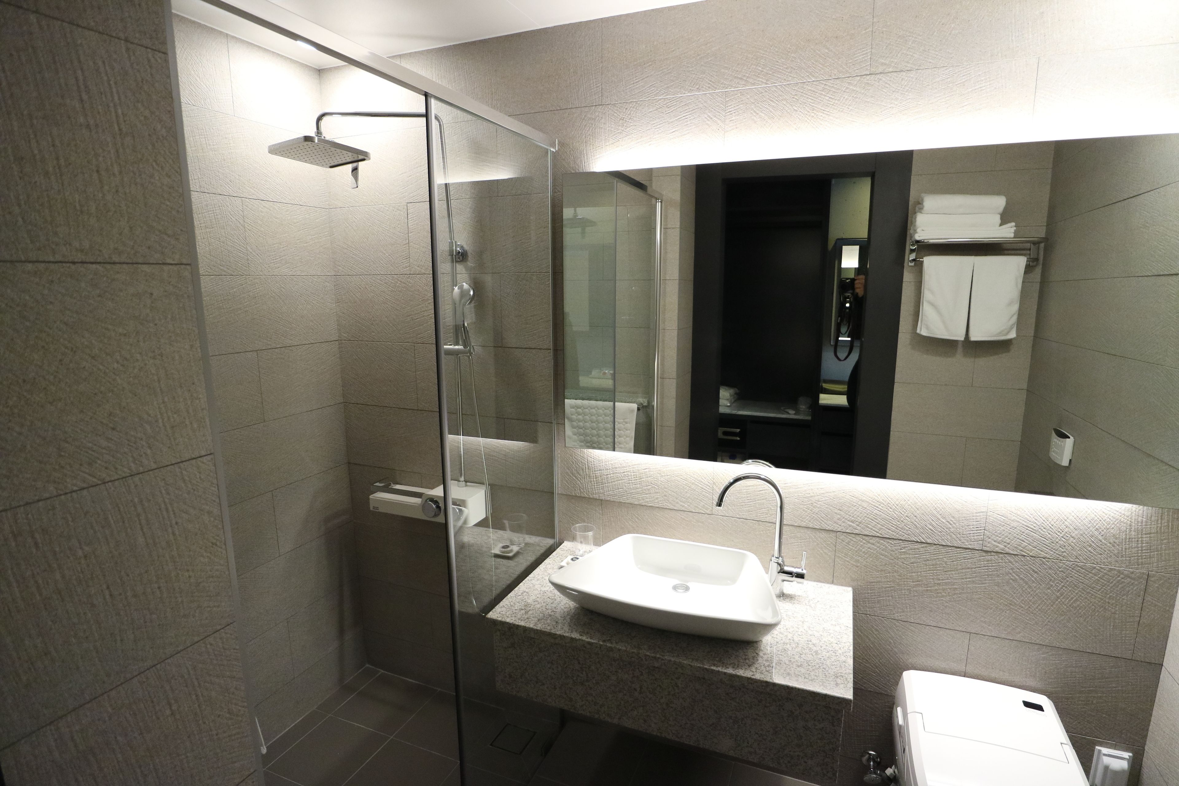 shower, free toiletries, hair dryer, bathrobes