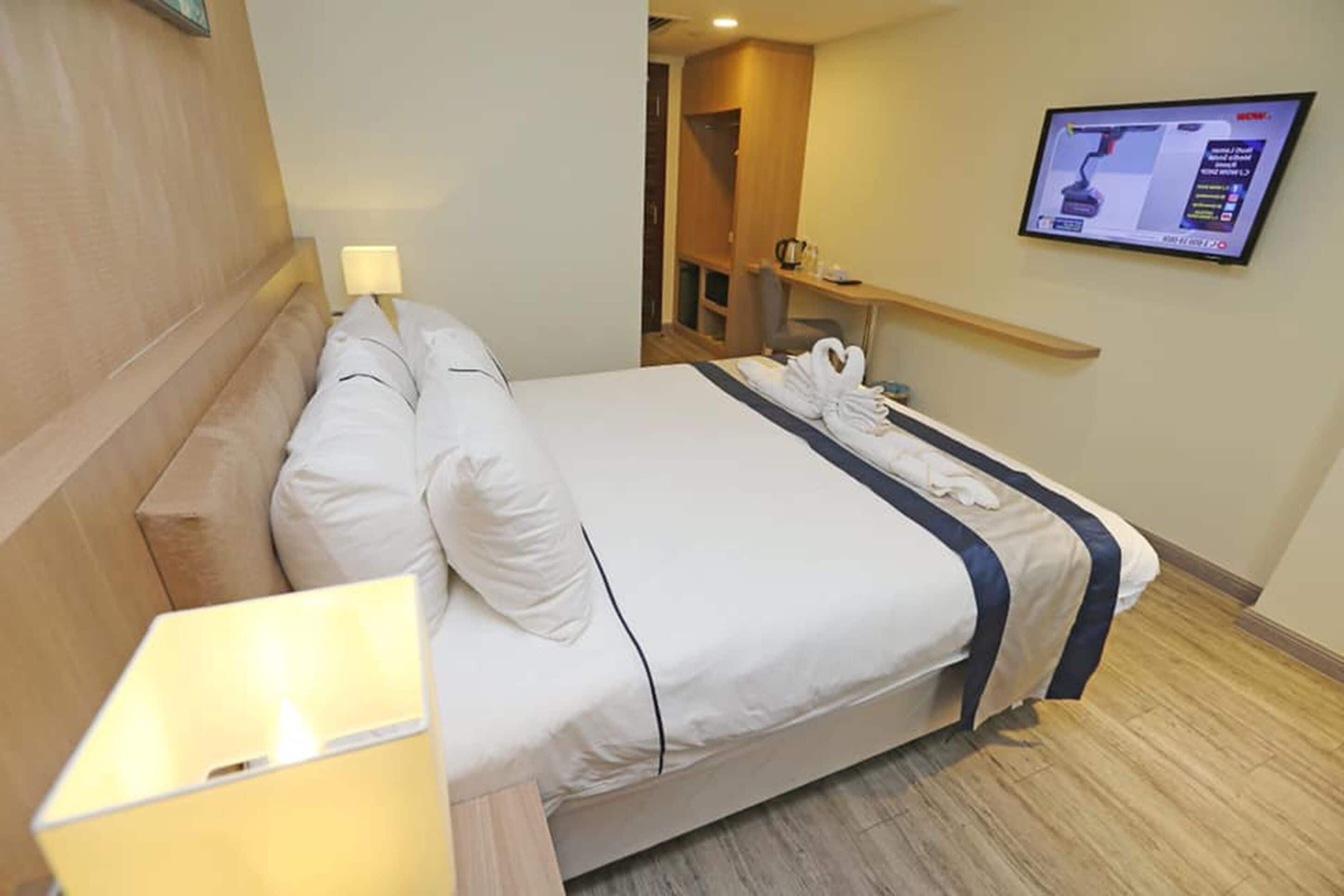 superior plus | desk, blackout curtains, soundproofing, free wifi