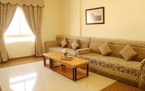 Apartment, 2 Bedrooms | Living area | 42-inch LED TV with satellite channels, TV - Al Nile Hotel 3 (Salalah)