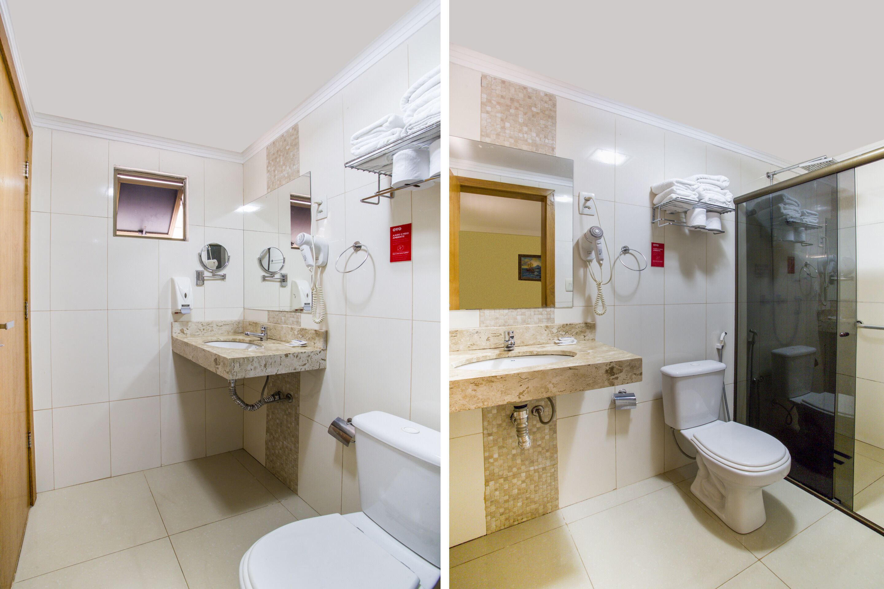 shower, towels, toilet paper