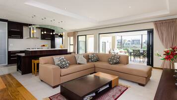 Flat-screen TV, DVD player