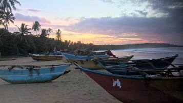 On the beach, beach towels
