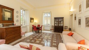 Apartment, 2 Bedrooms | Living area - Rental In Rome Portico Ottavia Garden (Rome)