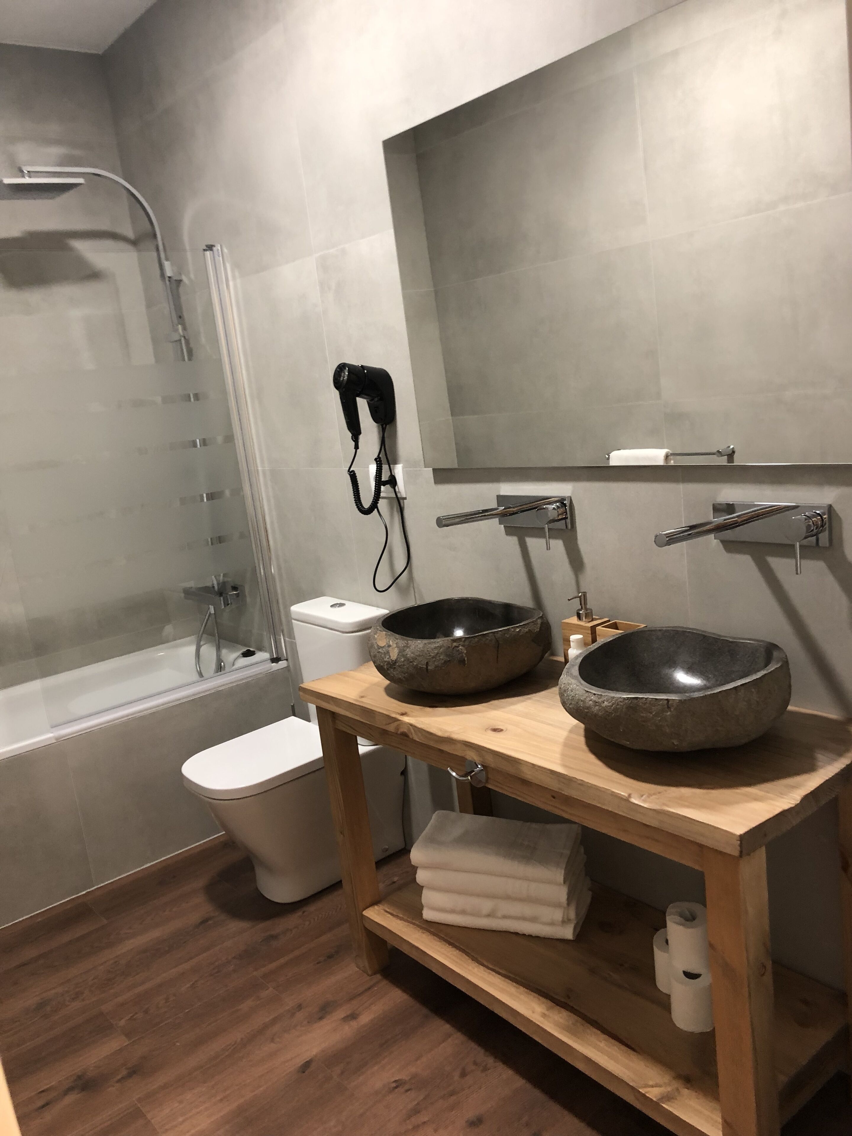 quadruple room, garden area | bathroom | eco-friendly toiletries, hair dryer, towels, soap