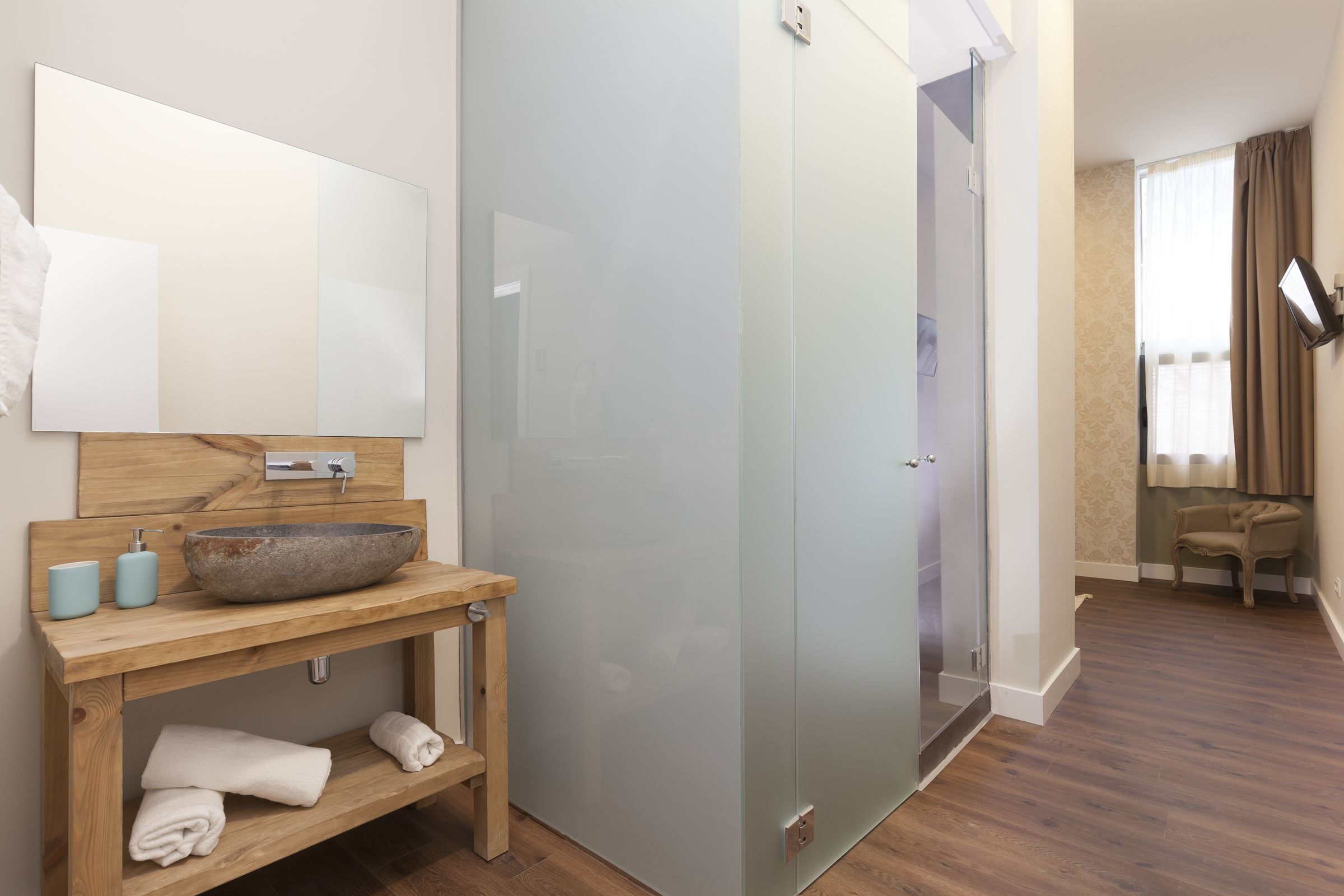 double room, garden area | bathroom | eco-friendly toiletries, hair dryer, towels, soap