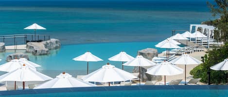 Indoor pool, seasonal outdoor pool, pool cabanas (surcharge)